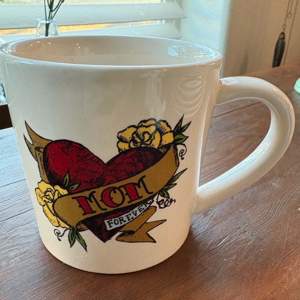 World Market MOM coffee mug with traditional MOM tattoo look (MOM forever)